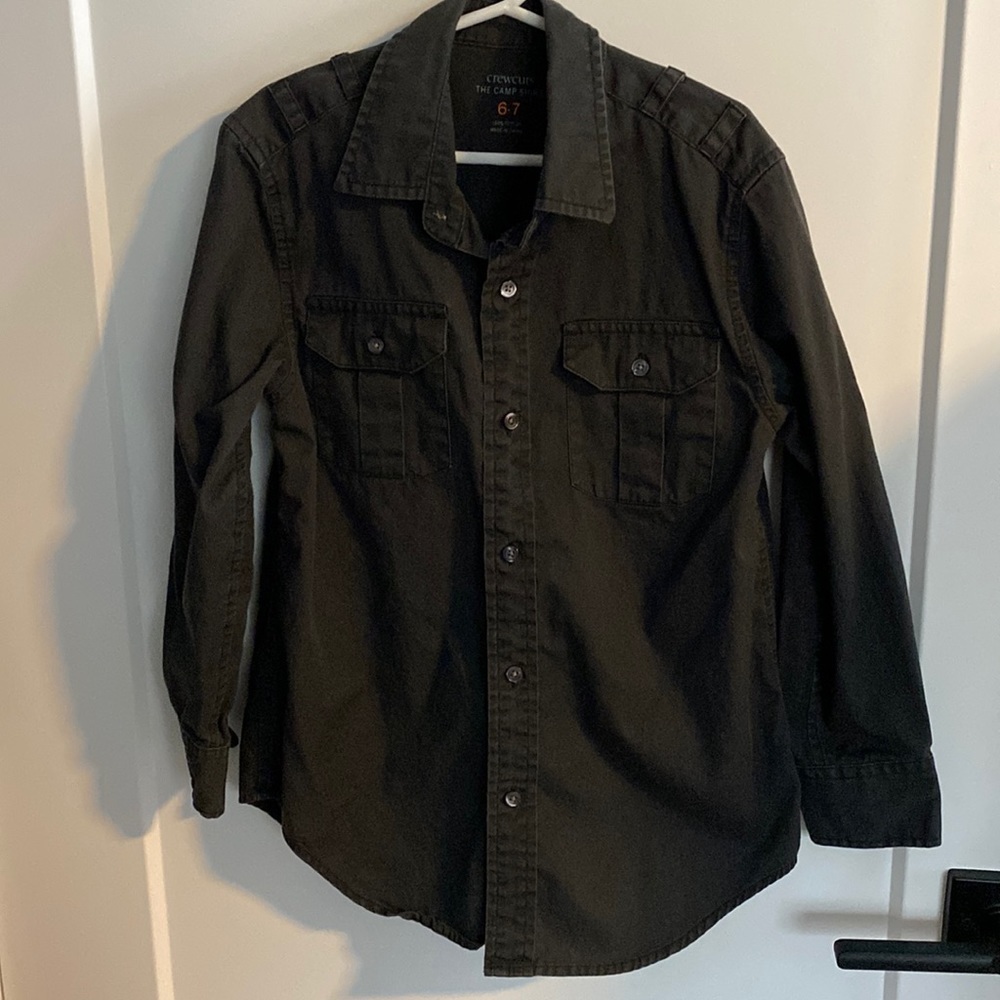Crewcuts Camp Shirt Gray Like New Size 6/7